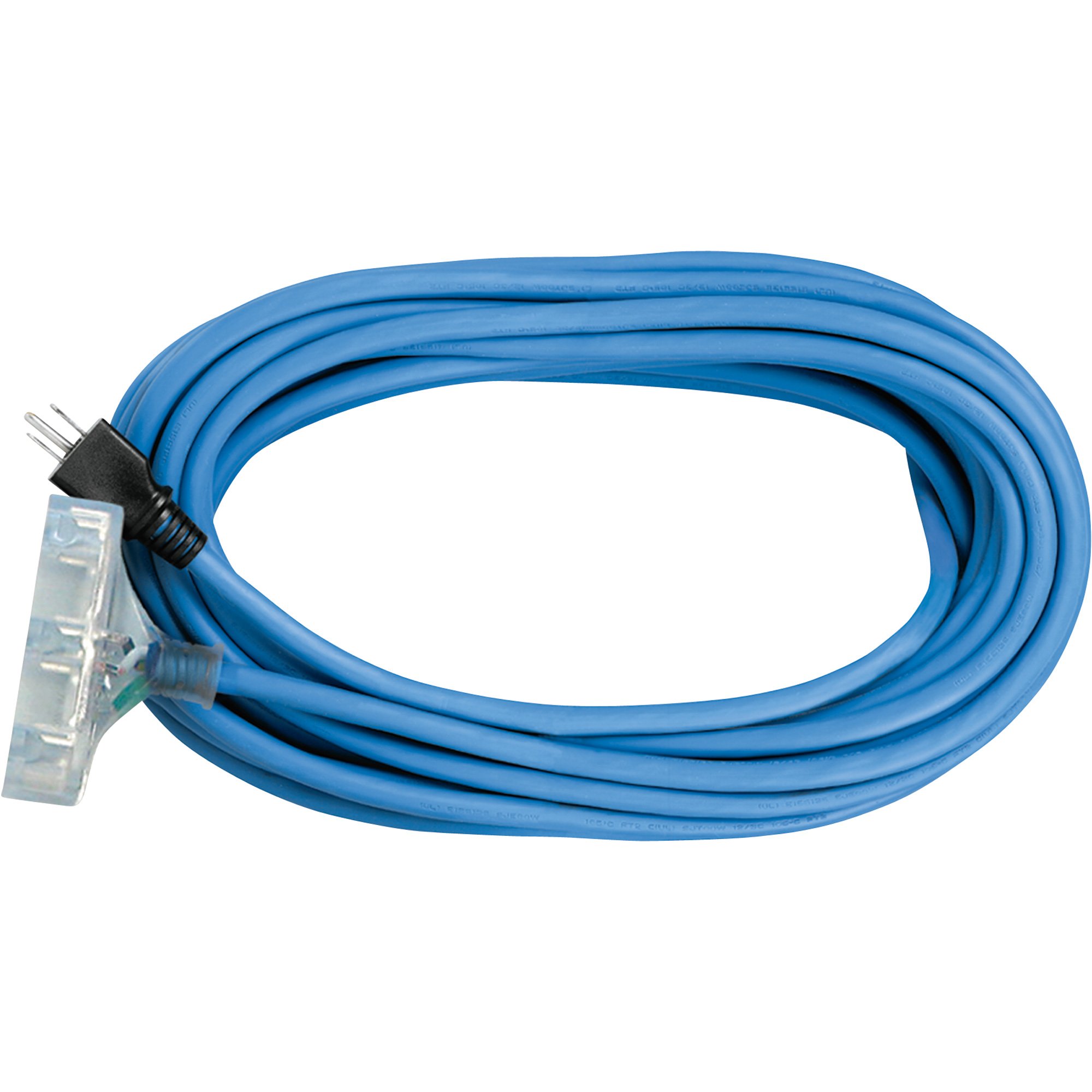 Voltec 50Ft. Triple Tap Extension Cord — 14/3, 15 Amp, 1875 Watts, 125